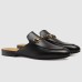 Gucci Womens Princetown Slippers in Black Leather