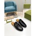 Gucci Womens Princetown Slippers in Black Leather