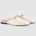 Gucci Womens Princetown Slippers in White Leather