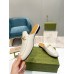 Gucci Womens Princetown Slippers in White Leather