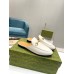 Gucci Womens Princetown Slippers in White Leather