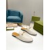 Gucci Womens Princetown Slippers in White Leather