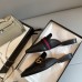 Gucci Womens Slippers in Black Leaher with Signature Web