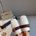 Gucci Womens Slippers in White Leaher with Signature Web