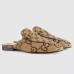 ‎Gucci Womens Princetown Slippers in Beige Jumbo GG Canvas