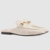Gucci Womens Princetown Slippers in White GG Lame Fabric