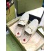 Gucci Womens Princetown Slippers in White GG Lame Fabric