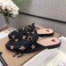 Gucci Womens Princetown Slippers in Black Leather with Bees and Stars