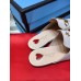 Gucci Womens Princetown Slippers in White Leather with Bees and Stars