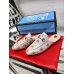 Gucci Womens Princetown Slippers in White Leather with Bees and Stars
