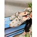 Gucci Womens Princetown Slippers in White Leather with Bees and Stars
