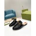Gucci Womens Princetown Slippers in Black Leaher with Horsebit
