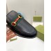 Gucci Womens Princetown Slippers in Black Leaher with Horsebit
