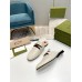 Gucci Womens Princetown Slippers in White Leaher with Horsebit
