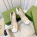 Gucci Mid-heel Pumps 75mm in White Leather with Horsebit