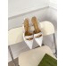Gucci Slingback Pumps in White Leather with Bamboo Horsebit