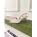 Gucci Slingback Pumps in White Leather with Bamboo Horsebit