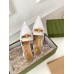 Gucci Slingback Pumps in White Leather with Bamboo Horsebit