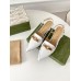 Gucci Slingback Pumps in White Leather with Bamboo Horsebit