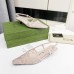 Gucci Slingback Pumps 35MM In Beige Mesh with GG Crystals