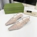 Gucci Slingback Pumps 35MM In Beige Mesh with GG Crystals