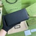 Gucci GG Marmont Zip Around Wallet In Black Leather