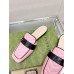 Gucci Womens Slippers in Pink Leather with Double G