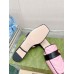 Gucci Womens Slippers in Pink Leather with Double G
