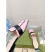 Gucci Womens Slippers in Pink Leather with Double G