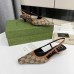Gucci Slingback Pumps in GG Canvas with Crystals