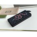Gucci Zip Around Wallet In Black Kingsnake Print GG Supreme