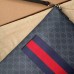 Gucci Messenger Bag in Black GG Supreme Canvas with Web
