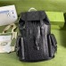 Gucci Backpack In Black GG Embossed Perforated Leather