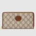 Gucci Zip Around Wallet In Beige Canvas with Interlocking G