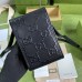 Gucci Mini Messenger Bag In Black GG Embossed Leather