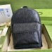 Gucci Mens Medium Backpack In Black GG Embossed Leather