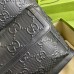 Gucci Mens Medium Backpack In Black GG Embossed Leather