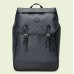 Gucci Medium Backpack In Black GG Canvas with Interlocking G
