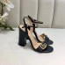 Gucci Marmont Sandals 105mm in Black Leather