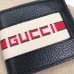 Gucci Bi-fold Wallet in Black Leather with Stripe