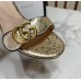 Gucci Marmont Sandals 75mm in Gold Metallic Leather