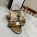 Gucci Marmont Sandals 75mm in Gold Metallic Leather