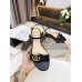 Gucci Flat Sandals in Black Leather with Double G