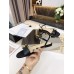 Gucci Flat Sandals in Black Leather with Double G