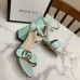 Gucci Marmont Sandals 75mm in Pastel Green Leather