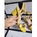 Gucci Marmont Sandals 75mm in Pastel Yellow Leather