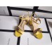 Gucci Marmont Sandals 75mm in Pastel Yellow Leather