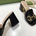 Gucci Horsebit Slide Sandals 75mm in Black Leather