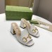 Gucci Horsebit Slide Sandals 75mm in White Leather