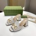 Gucci Horsebit Slide Sandals 75mm in White Leather